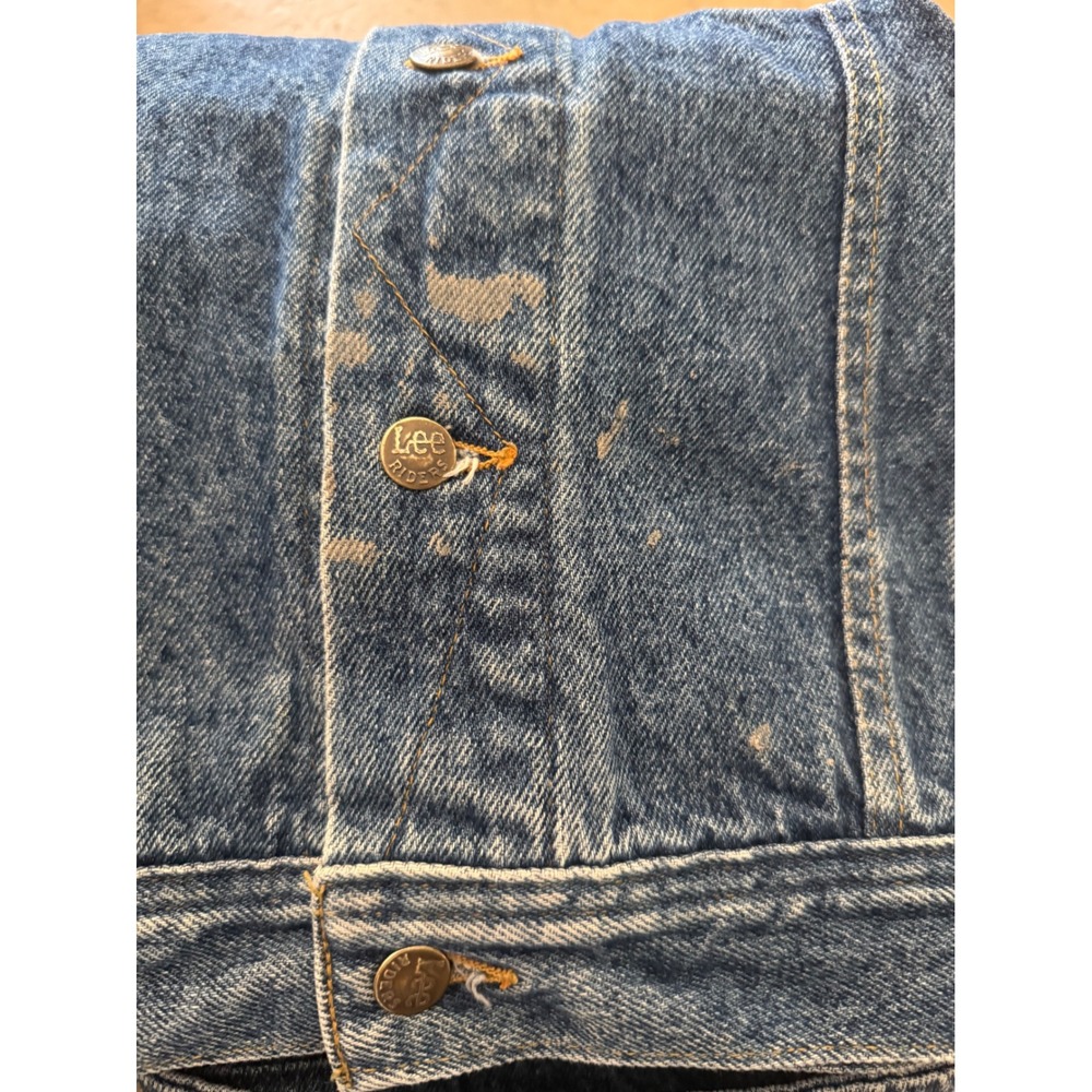 Lee Riders Vintage Denim Trucker Jacket Mens XL Medium Wash Blue USA Made FLAW - Picture 10 of 11